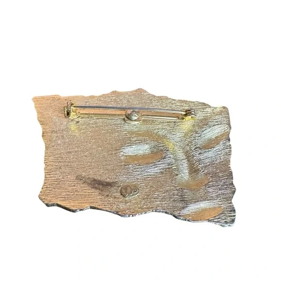 J J Gold Asian Geisha Brooch - Picture 2 of 3